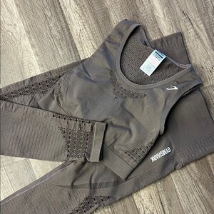 Gymshark Brown Leggings and Top Set